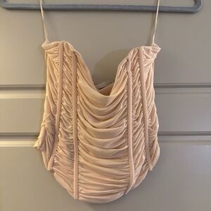 Zara Cream Ruched Bodysuit